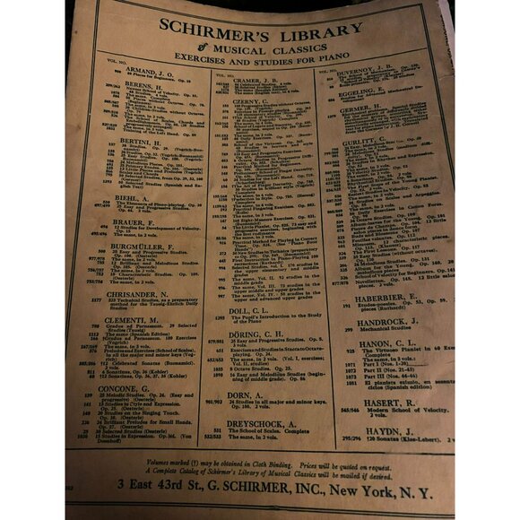 Schirmers Library Vol. 226 Concone Op. 37 Twenty-Four Brilliant Preludes Piano - Picture 7 of 7